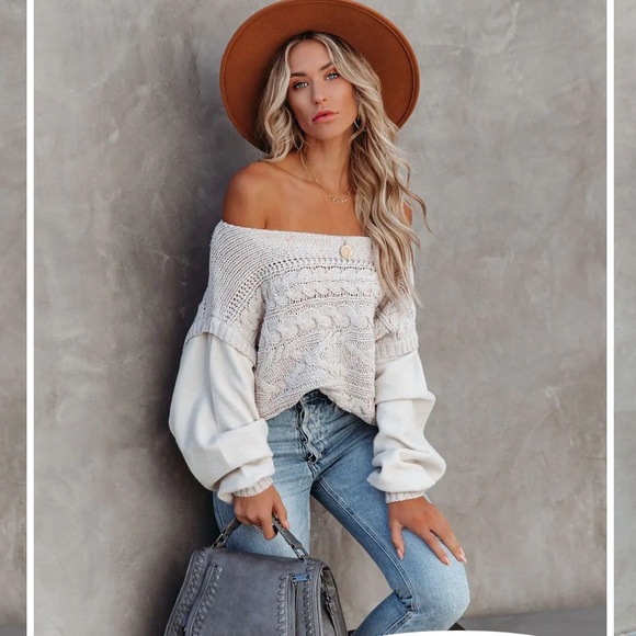 CHANDY COTTON BLEND CABLE KNIT SWEATER - Picture 10 of 14